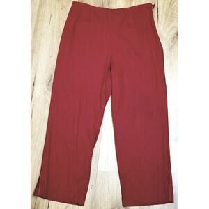 Norton McNaughton Career Casual Burgundy Linen/Rayon Dress Ankle Pants Size 12